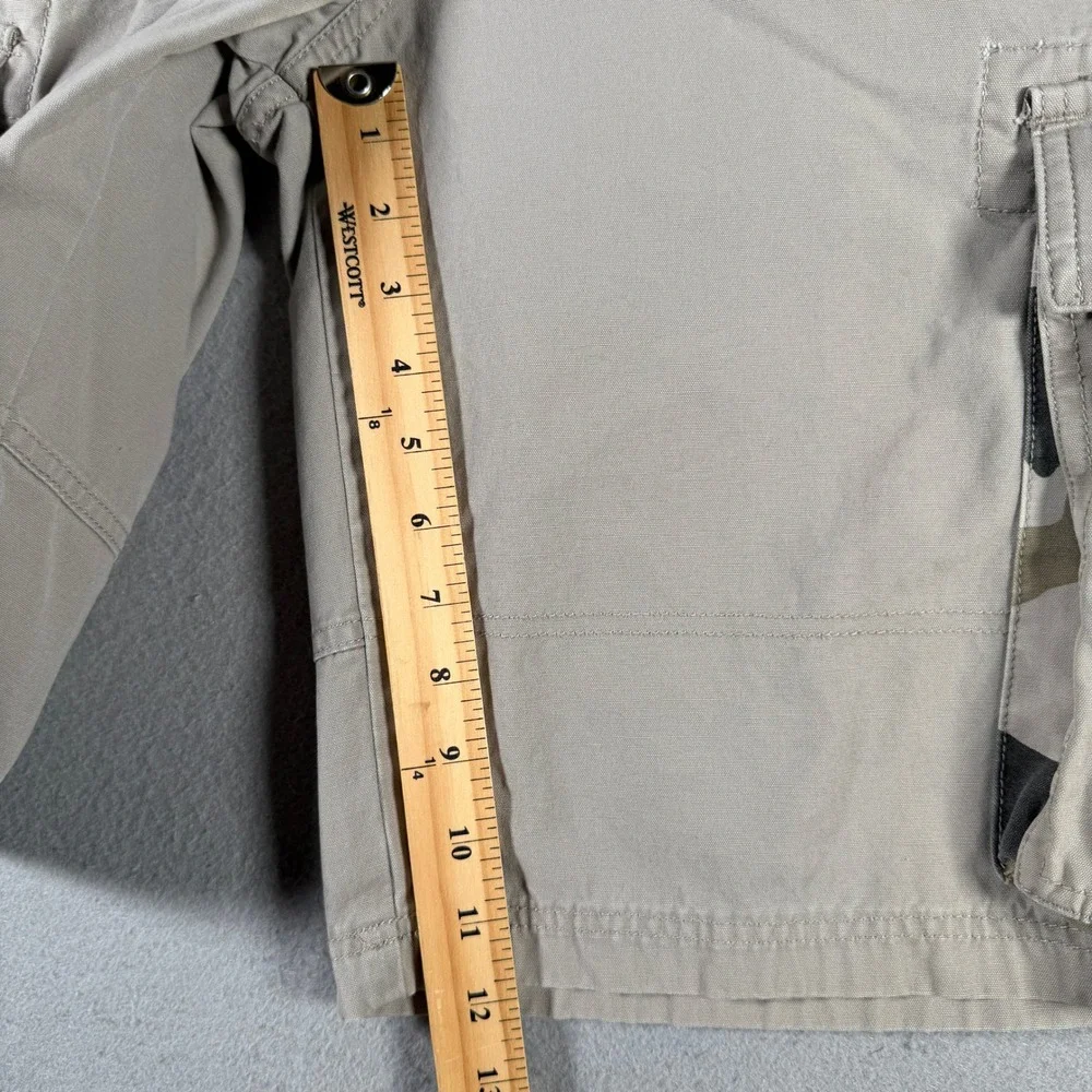 Jnco 85 Mens Khaki Cargo Shorts 36 Heavy Duty Twill Camo‎ Trim M2867CC Patches